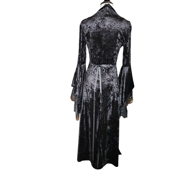 Lip Service Vintage Y2K Whimsigoth Velvet Maxi Dress Womens M Black Renaissance - Picture 3 of 10